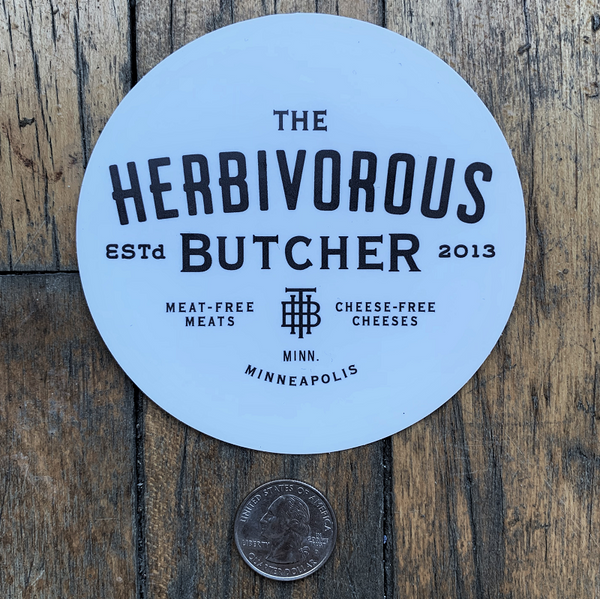 Herbivorous Butcher Logo Sticker (round)