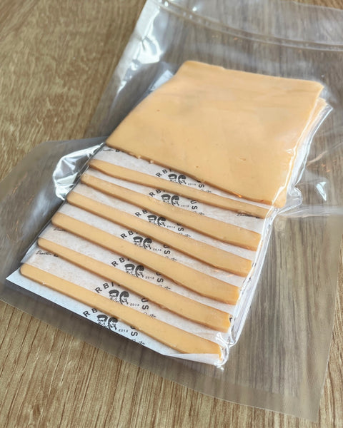 slices of vegan dairy free cheddar cheese 